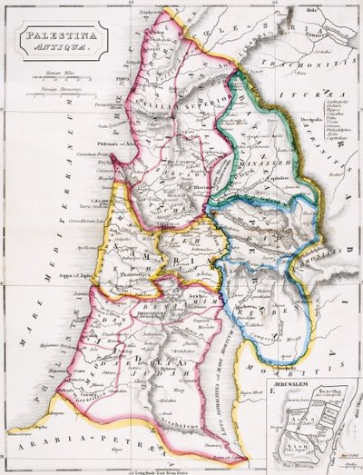 Map of Palestine, Palestina Antiqua, from 